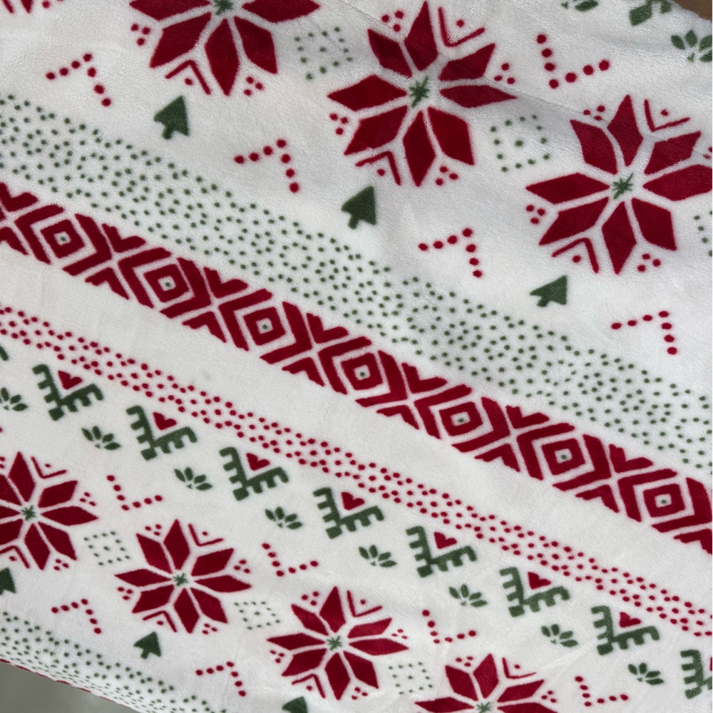 Threshold Red and Green Fairisle Throw